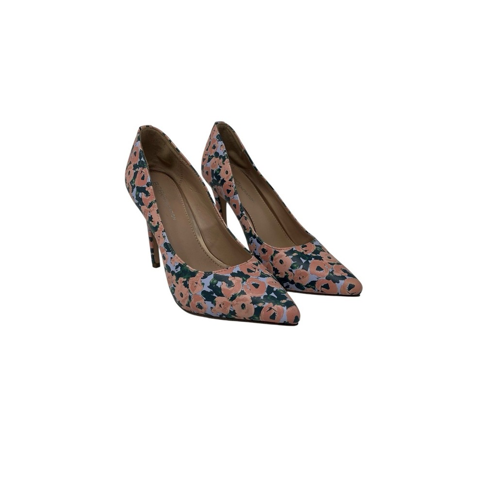 BCBGeneration‎ Pink Green Floral Flower Print Stiletto Heels Size 6B